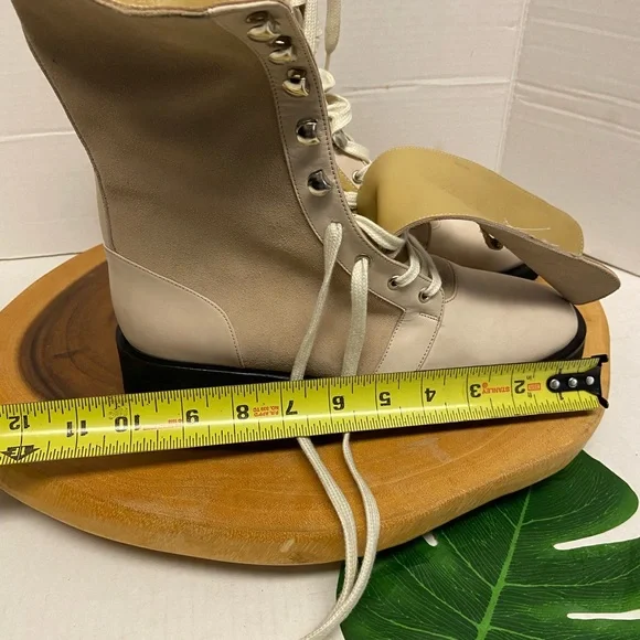 Maryam Nassir Zadeh lace Up Vanilla Leather Combat Boots